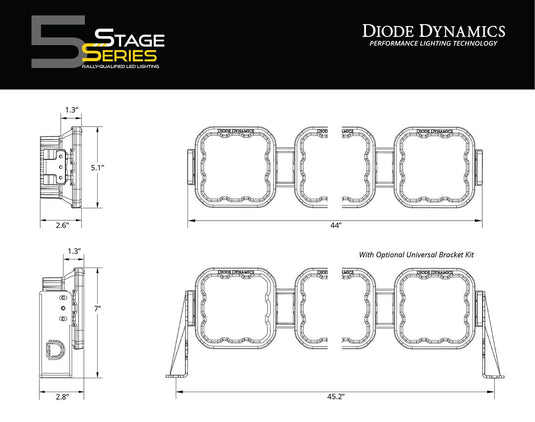 Diode Dynamics | SS5 CrossLink 6-Pod LED Lightbar ( one )-Lighting-Diode Dynamics-upTOP Overland