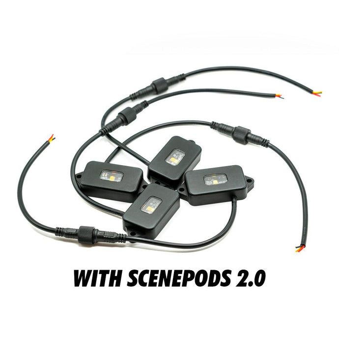 upTOP Four Pack rackLIGHT White/Amber with Qty 4 scenePODS-Lighting-upTOP Overland-upTOP Overland